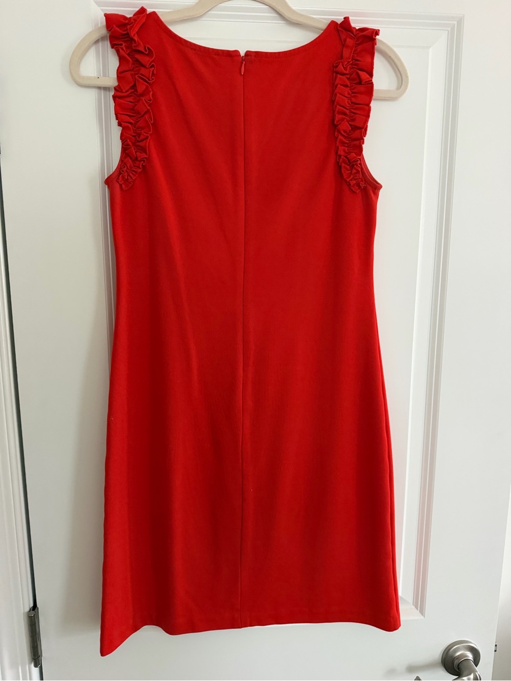 Ann Taylor Red Ruffle-Sleeve Shift Dress - Picture 3 of 3